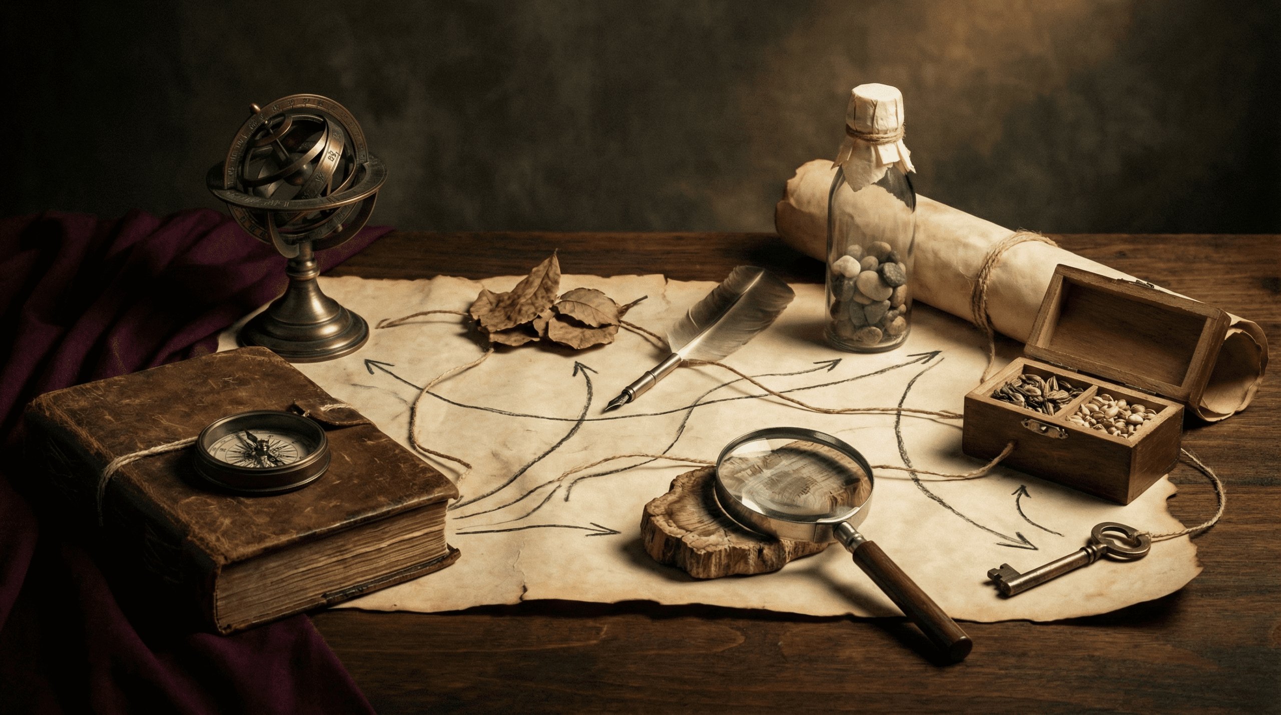 Hand-drawn concept map with connected topics, arrows, and brief explanatory notes between concepts