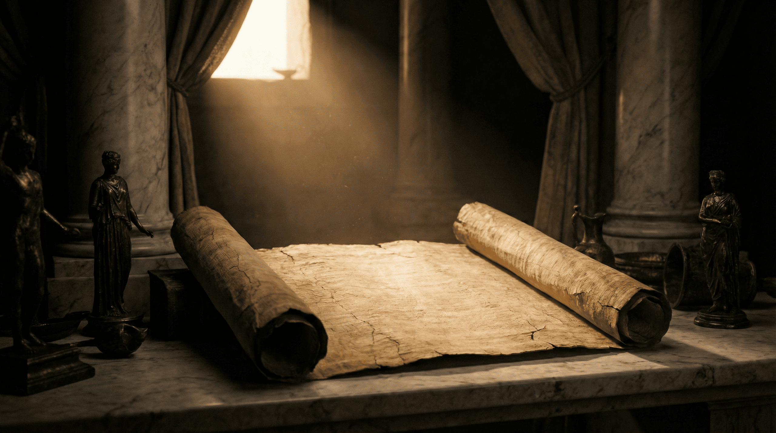 Ancient Roman scroll with Latin text, representing systematic classical learning methods