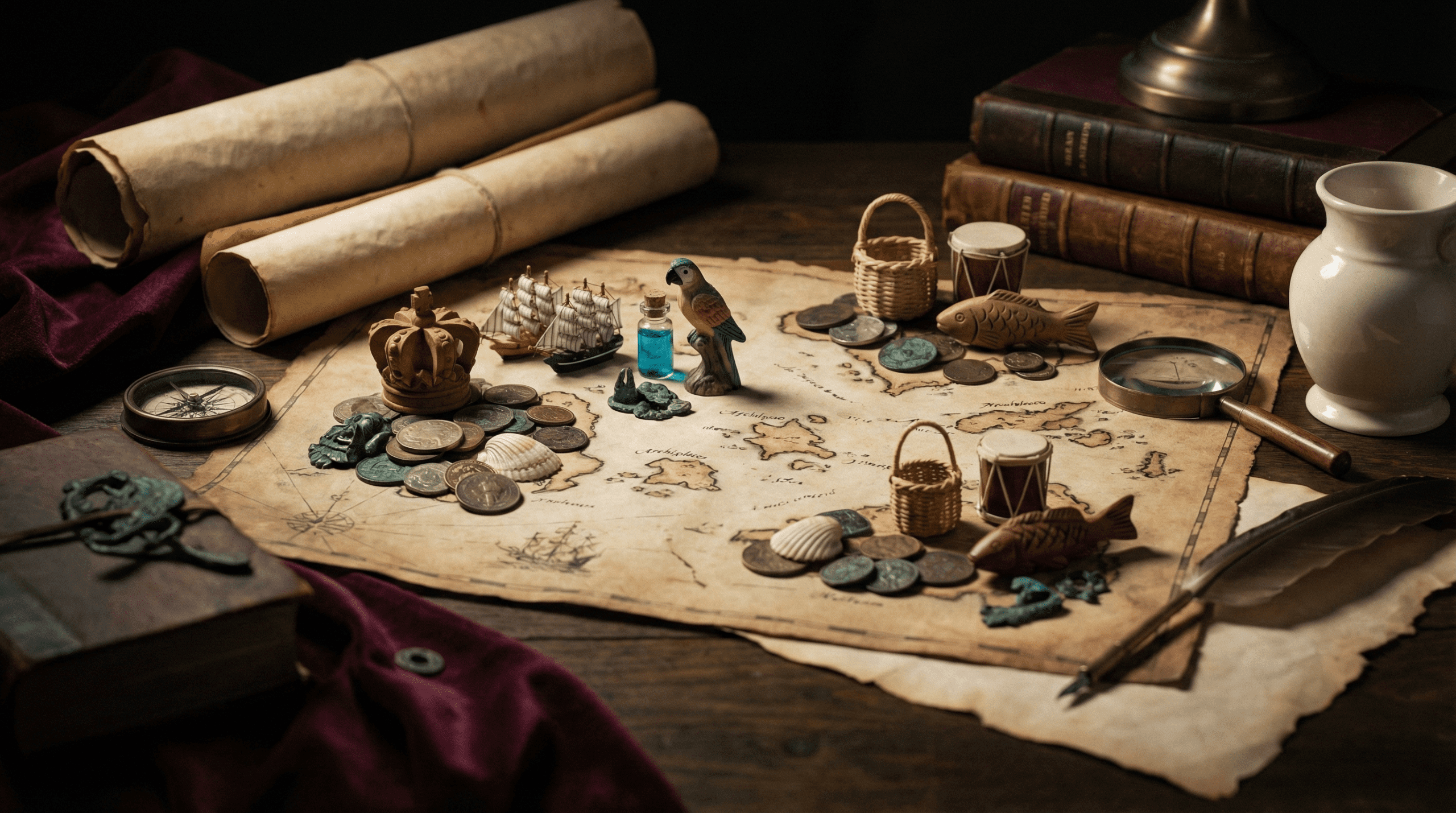 Small island nations map with creative visual mnemonics and memory aids drawn around each country